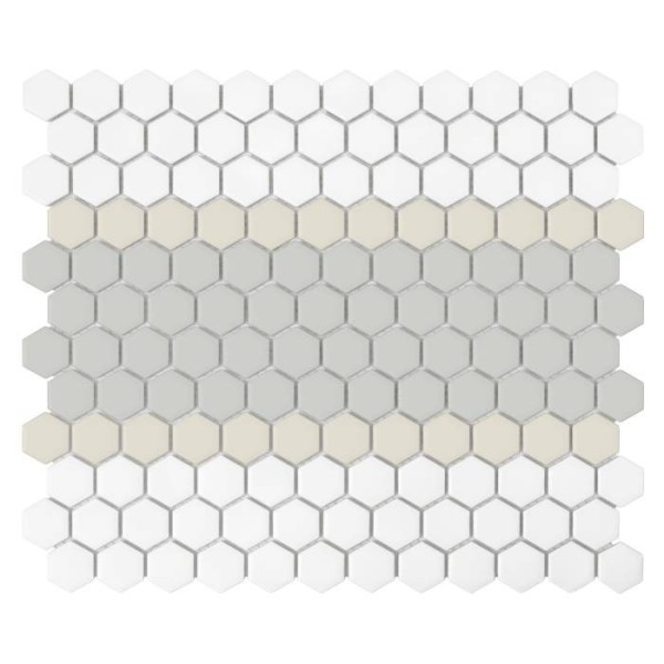 MINI HEXAGON STRIPE 3.C MATT MOZAIKA DUNIN 30 x 26 cm
