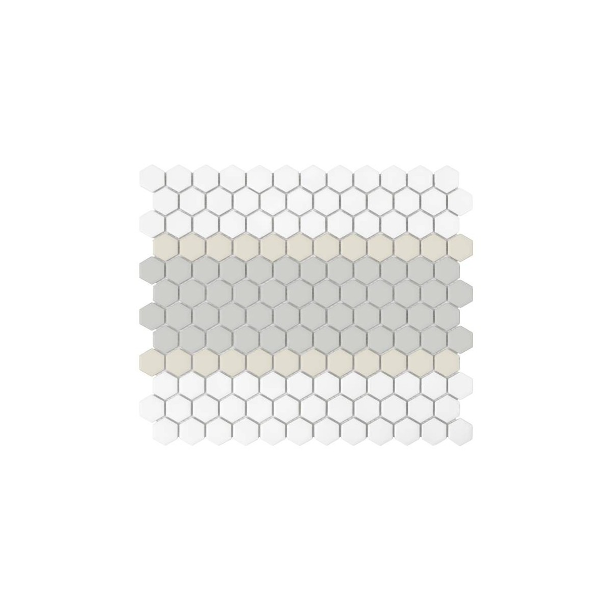 MINI HEXAGON STRIPE 3.C MATT MOZAIKA DUNIN 30 x 26 cm