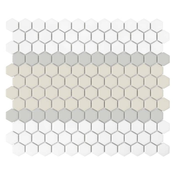 MINI HEXAGON STRIPE 3.A MATT MOZAIKA DUNIN 30 x 26 cm