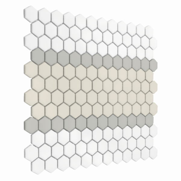 MINI HEXAGON STRIPE 3.A MATT MOZAIKA DUNIN 30 x 26 cm