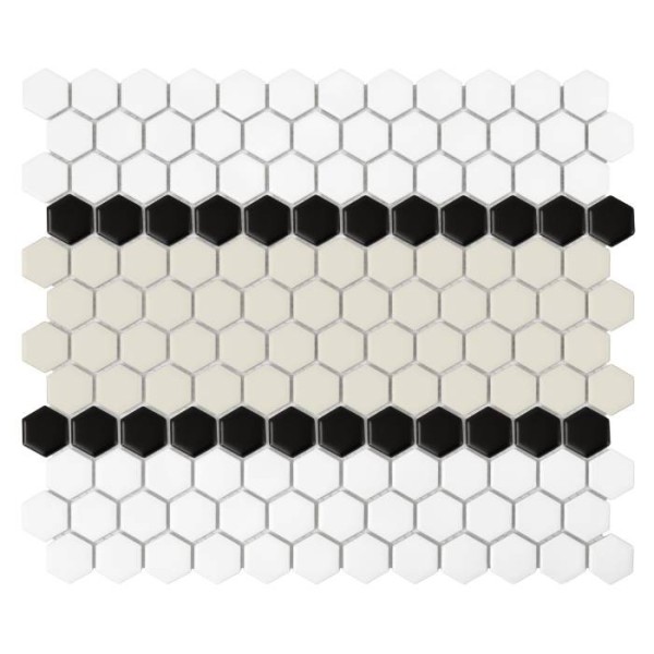 MINI HEXAGON STRIPE 3.B MATT MOZAIKA DUNIN 30 x 26 cm