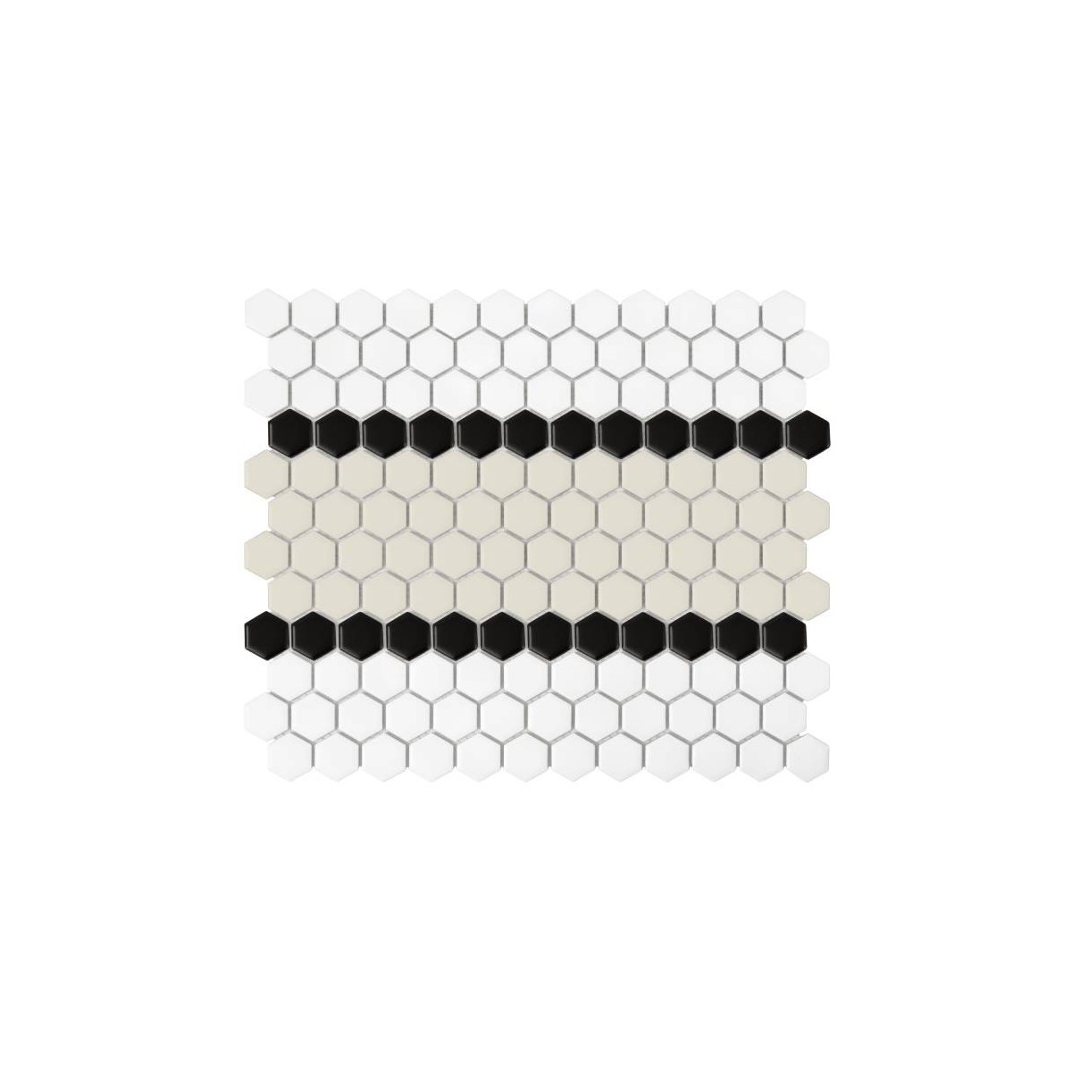 MINI HEXAGON STRIPE 3.B MATT MOZAIKA DUNIN 30 x 26 cm