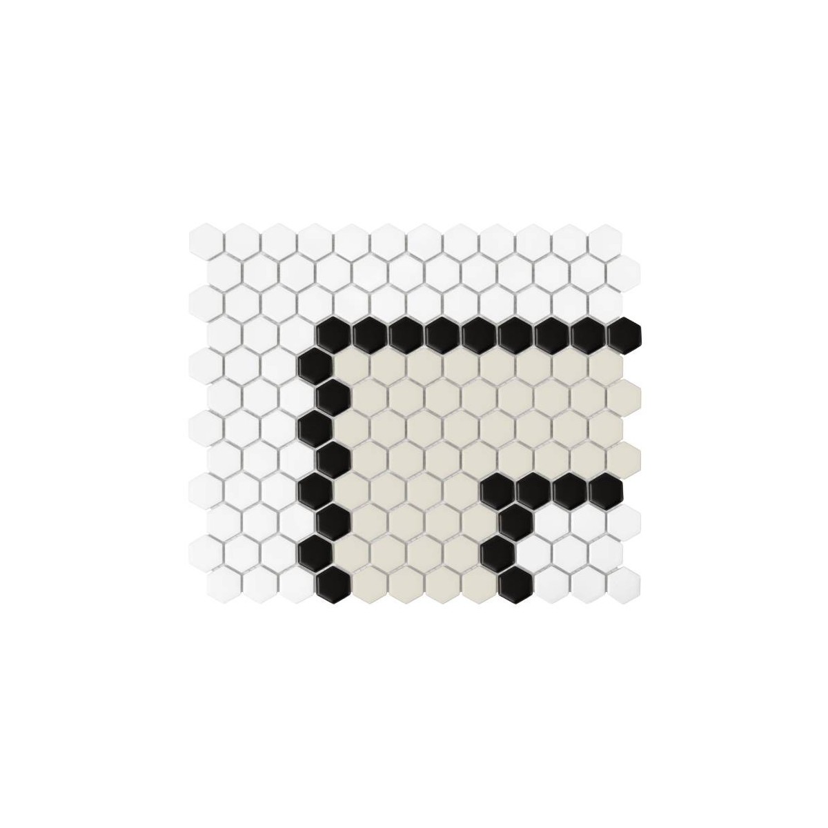 MINI HEXAGON STRIPE 3.3.B MATT MOZAIKA DUNIN 30 x 26 cm
