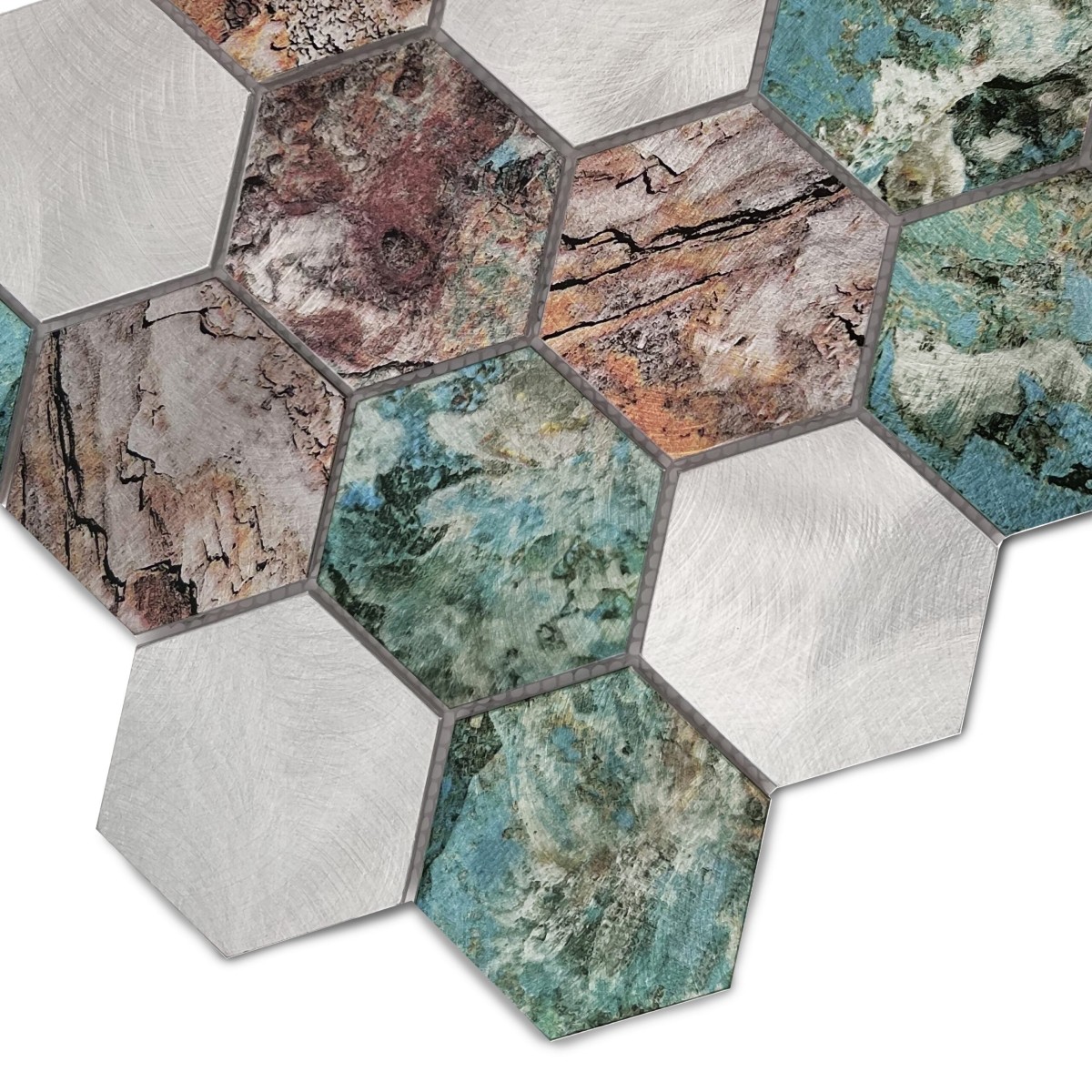 ALLUMI HEXAGON PATINA 73 MOZAIKA DUNIN 26 x 30 cm