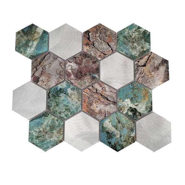 ALLUMI HEXAGON PATINA 73 MOZAIKA DUNIN 26 x 30 cm