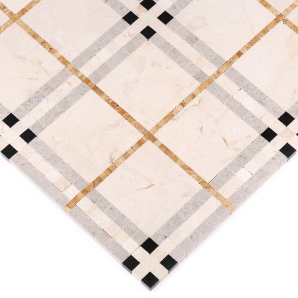 BEIGE TARTAN MOZAIKA DUNIN 31 x 31 x 1 cm