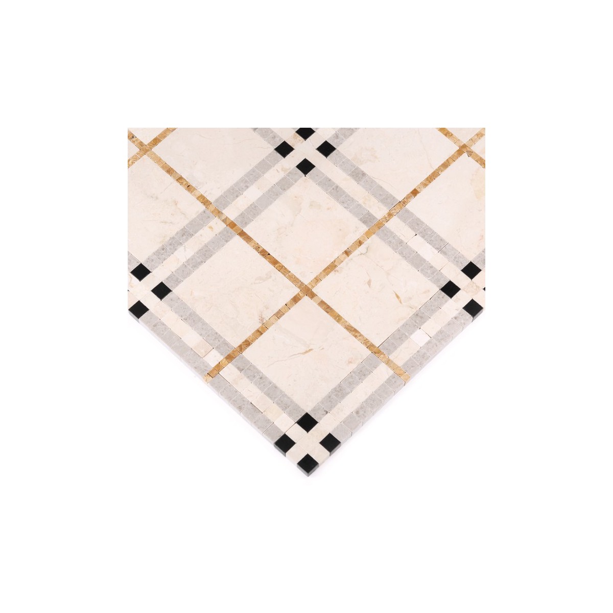 BEIGE TARTAN MOZAIKA DUNIN 31 x 31 x 1 cm
