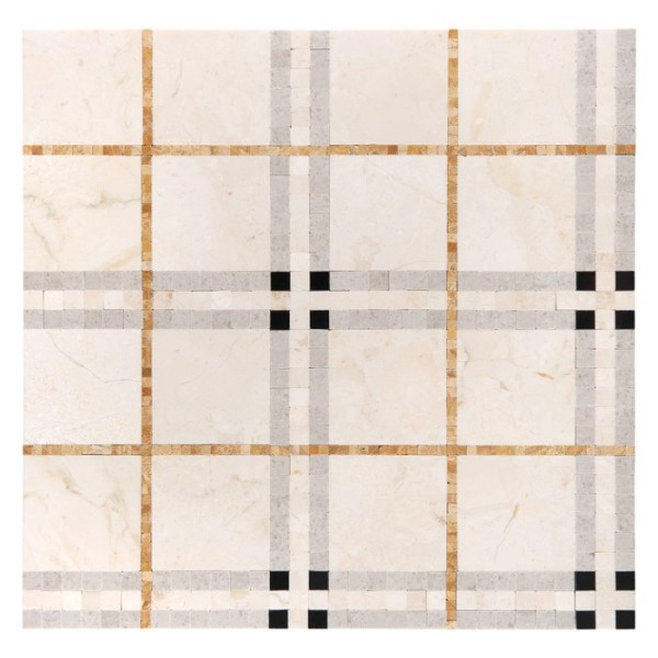 BEIGE TARTAN MOZAIKA DUNIN 31 x 31 x 1 cm