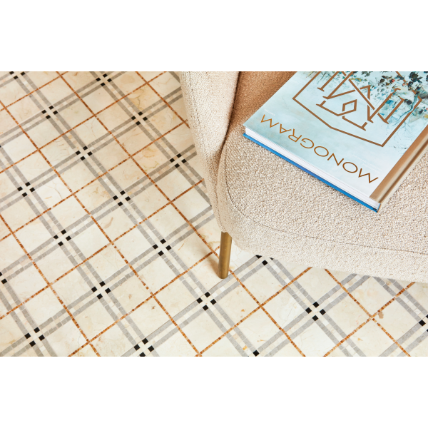 BEIGE TARTAN MOZAIKA DUNIN 31 x 31 x 1 cm