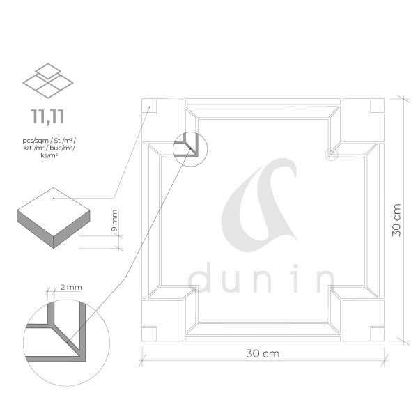 CROSSINGTON CARRARA GP MOZAIKA DUNIN 30 x 30 x 1 cm