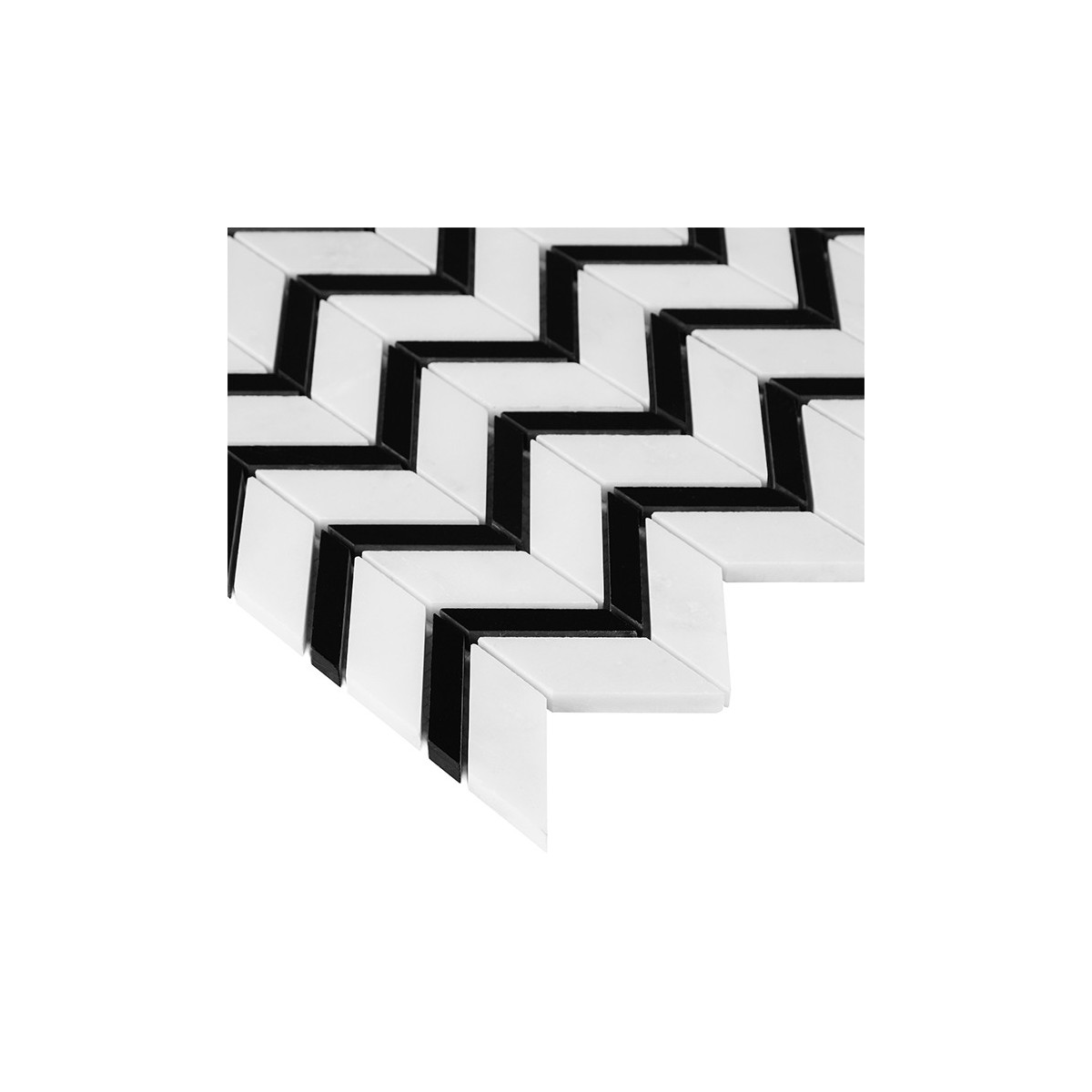 PURE WHITE CHEVRON MIX MOZAIKA DUNIN 31 x 30