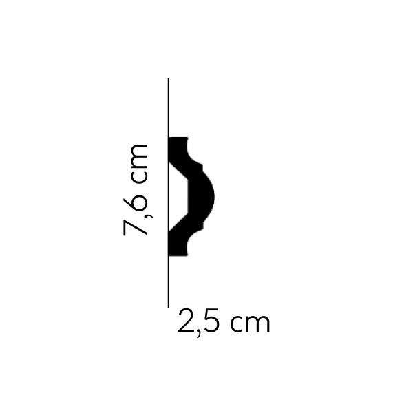 Listwa ścienna Mardom MDD351 2,5 × 7,6 × 200 cm