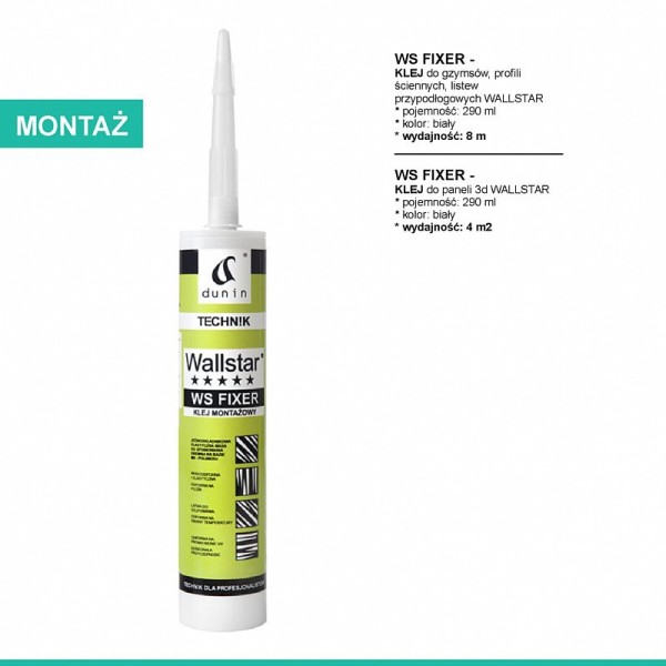 Klej do sztukaterii i paneli ściennych Dunin WS Fixer 290 ml