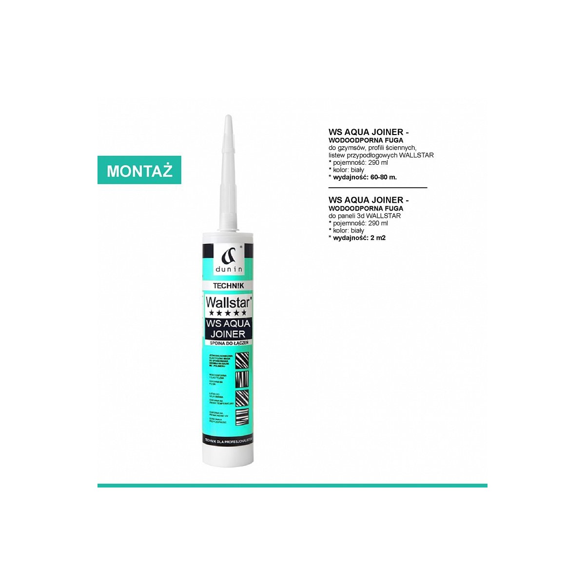 Wodoodporna fuga do sztukaterii i paneli Dunin WS Aqua Joiner 290 ml