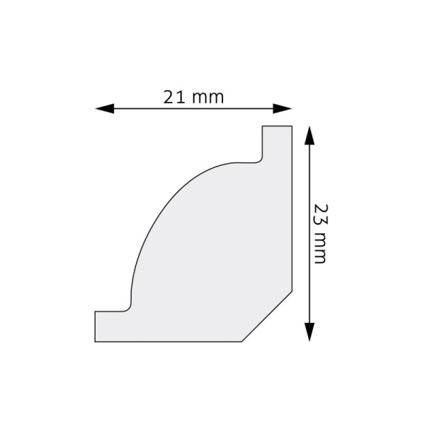 Listwa przypodłogowa Creativa LPC-01 2,1 × 2,1 × 244 cm