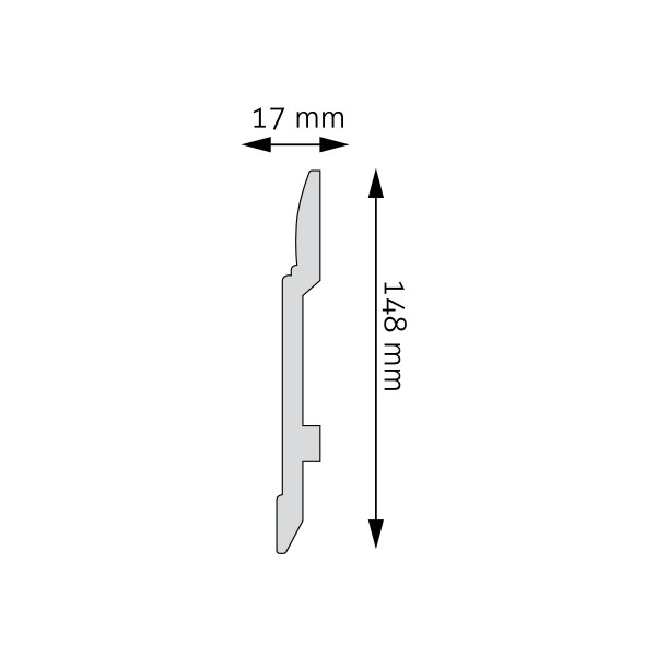 Listwa przypodłogowa Creativa LPC-25 1,3 × 14,4 × 244 cm