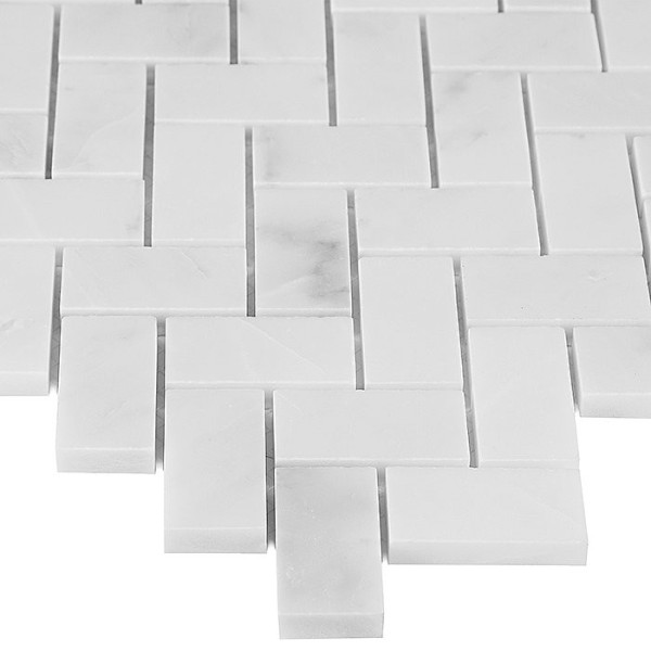 Mozaika Dunin Eastern White Herringbone 48 28,5 × 30,5 cm